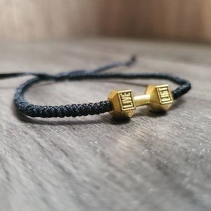 Fitness Energy Dumbbell Charm Bracelet | Live Lift Dumbbell Charm Bracelet |
